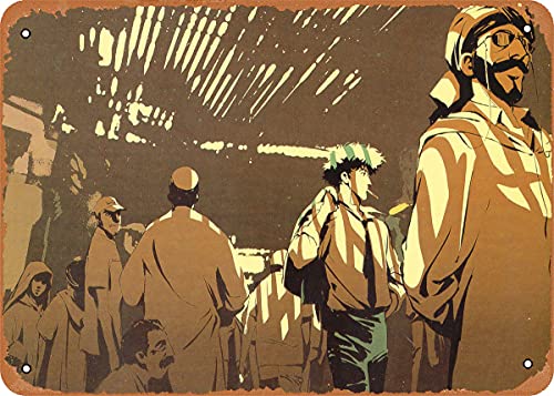 Spike Spiegel Cowboy Bebop Retro Vintage dekoratives Metall-Blechschild 20,3 x 30,5 cm von NIUMOWANG