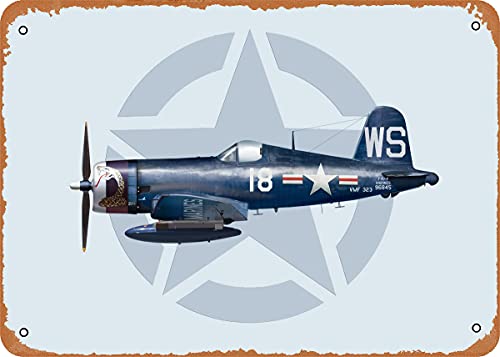 Vought F4U Metall-Blechschild im Retro-/Vintage-Stil, 20,3 x 30,5 cm von NIUMOWANG