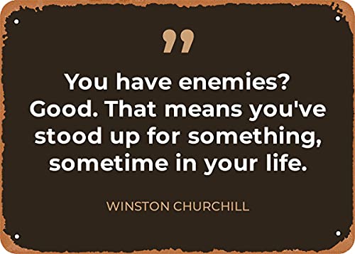 Winston Churchill Zitat inspirierende Zitate Retro Vintage dekoratives Metall-Blechschild 20,3 x 30,5 cm von NIUMOWANG