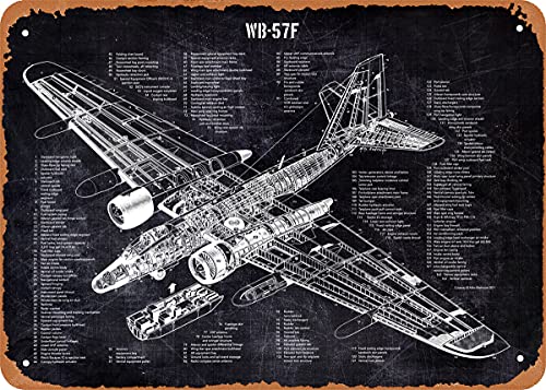 wb57f Isometrisches schwarzes Retro-Vintage-Blechschild, dekoratives Metallschild, 20,3 x 30,5 cm von NIUMOWANG