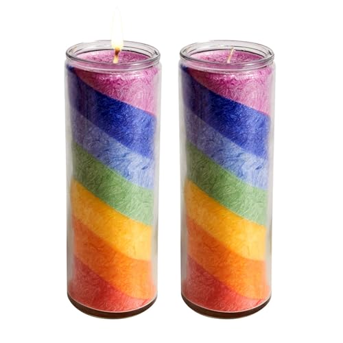 NIUQIGE 2er-Set - Duftkerzen im Glas Chakra, 7 Chakra Rainbow Candle, Chakra Kerze im Glas bunt als Meditation Zubehör oder Yoga Deko, als spirituelle Geschenke Idee oder Deko von NIUQIGE