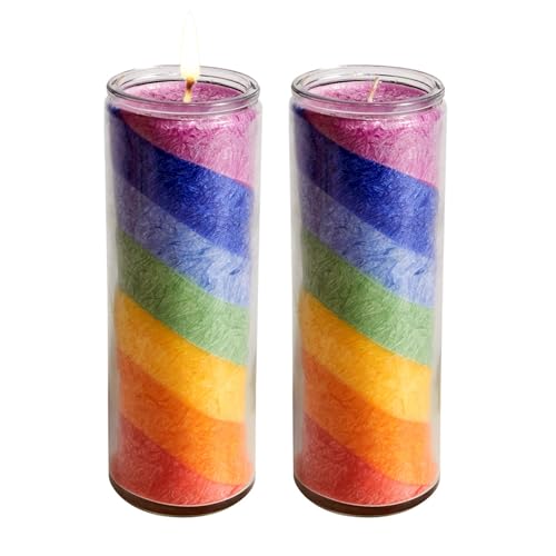 NIUQIGE 2er-Set - Duftkerzen im Glas Chakra , 7 Chakra Rainbow Candle , Chakra Kerze im Glas bunt als Meditation Zubehör oder Yoga Deko , als spirituelle Geschenke Idee oder Deko von NIUQIGE