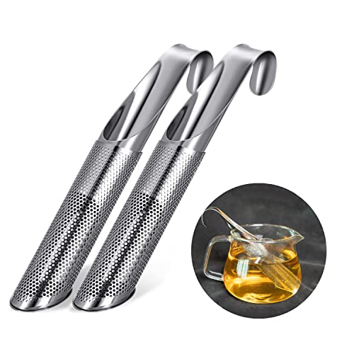 NIUQIGE Teesieb Teeei aus 304 Edelstahl Teefilter für losen Tee, Teeei Edelstahl,2 Stücks feinmaschig Teestab losen Tee wiederverwendbar von NIUQIGE