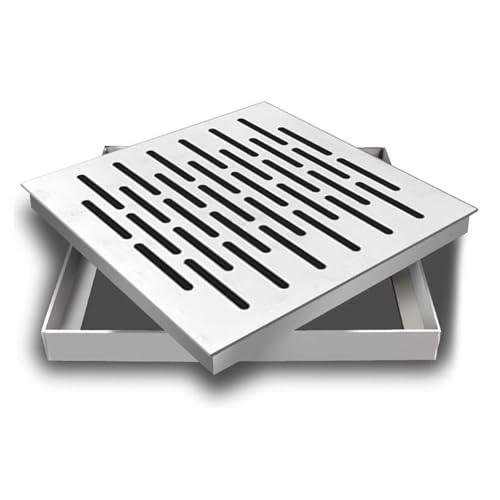 Ablaufrost, 304 Edelstahl Quadrat Outdoor Drain Abdeckung Rost Schutt Blocker Silber Mehrere Größen(150X150X20mm) von NIUSABOU