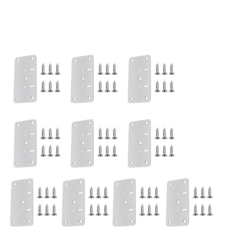 Edelstahl Scharniere Reparaturplatte, 1/4/10 Stück Schrankscharnier-Reparaturplatte in Silber und Schwarz(10pcs Silver 3a) von NIUSABOU