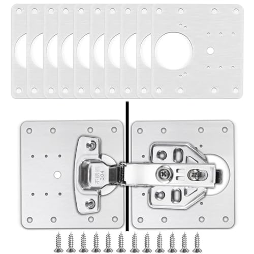 Edelstahl Scharniere Reparaturplatte, Reparaturplatte for Schranktürscharniere, mehrere Größen, 1–5 Stück(9x5cm 3pcs) von NIUSABOU