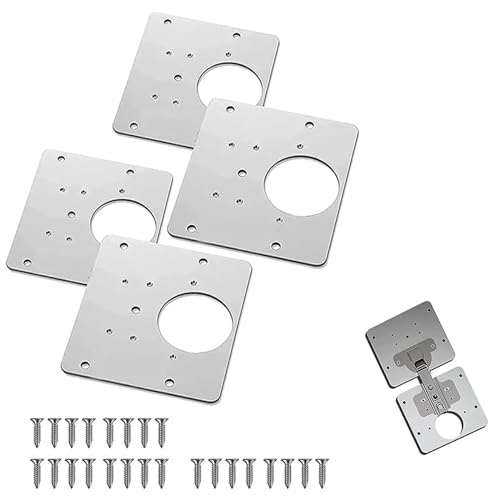 Edelstahl Scharniere Reparaturplatte, Scharnier-Reparaturplatte, Schranktürmontage, Edelstahl, 4 Stück, mehrere Größen(C) von NIUSABOU