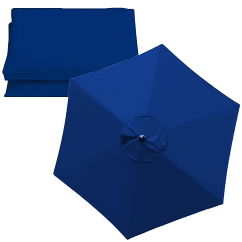 Ersetzen Sie den Sonnenschirm, Ersatz-Sonnenschirmdach, mehrfarbig, passend for 6 oder 8 Streben, mehrere Größen(Royal Blue,6 ribs-3m(9.8ft)) von NIUSABOU