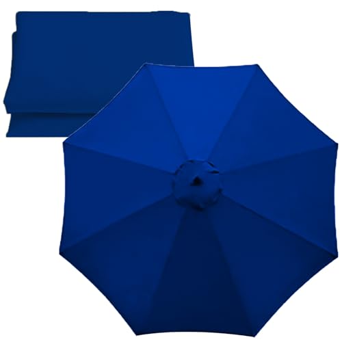 Ersetzen Sie den Sonnenschirm, Ersatz-Sonnenschirmdach, mehrfarbig, passend for 6 oder 8 Streben, mehrere Größen(Royal Blue,8 ribs-3m(9.8ft)) von NIUSABOU