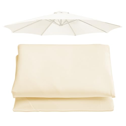Ersetzen Sie den Sonnenschirm, Ersatzschirmdach aus Polyester, UV-Schutz, wasserdicht, mehrfarbig, 6/8 Rippen, 2–3 m(Off-white,6 ribs-2m(6.5ft)) von NIUSABOU