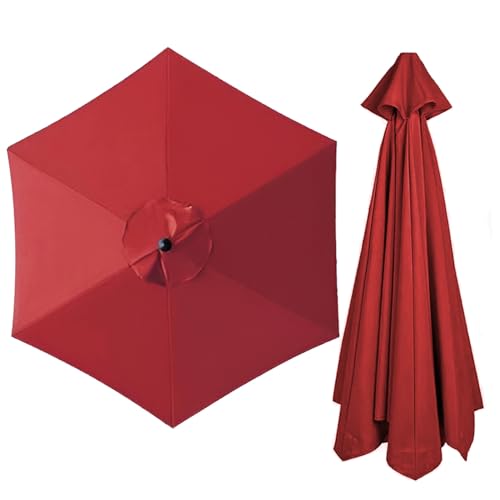 Ersetzen Sie den Sonnenschirm, Sonnenschirm-Ersatzdach, mehrfarbig, for 6/8 Streben, 200 cm/270 cm/300 cm(Red,6 ribs-2.7m(8.8ft)) von NIUSABOU