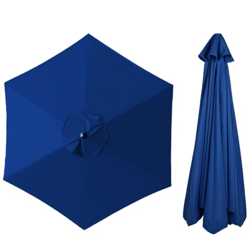 Ersetzen Sie den Sonnenschirm, Sonnenschirm-Ersatzdach, mehrfarbig, for 6/8 Streben, 200 cm/270 cm/300 cm(Royal blue,6 ribs-2.7m(8.8ft)) von NIUSABOU