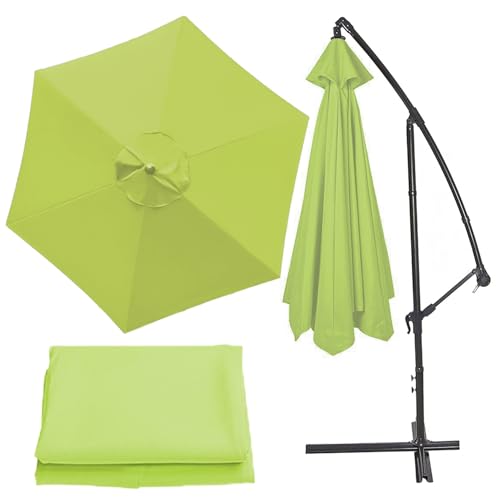 Ersetzen Sie den Sonnenschirm, Sun Offset Hängender Regenschirm Ersatzdach 6/8 Rippen Multicolor Mehrere Größen(Grass Green,6 ribs-3m(9.8ft)) von NIUSABOU