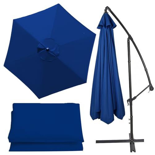 Ersetzen Sie den Sonnenschirm, Sun Offset Hängender Regenschirm Ersatzdach 6/8 Rippen Multicolor Mehrere Größen(Royal Blue,6 ribs-2m(6.5ft)) von NIUSABOU