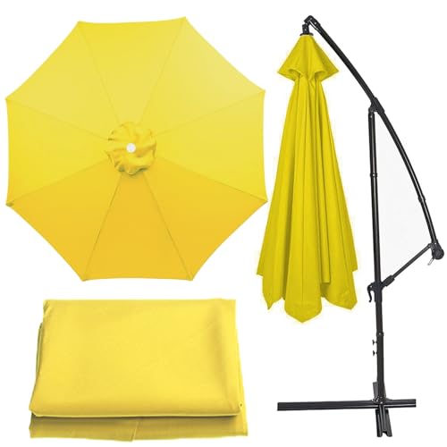Ersetzen Sie den Sonnenschirm, Sun Offset Hängender Regenschirm Ersatzdach 6/8 Rippen Multicolor Mehrere Größen(Yellow,8 ribs-3m(9.8ft)) von NIUSABOU