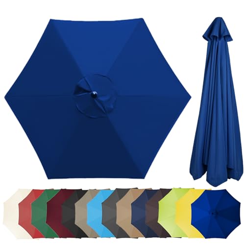 Ersetzen Sie den Sonnenschirm, Terrassenschirm-Ersatzdach, mehrfarbig, mehrere Größen for 6 oder 8 Rippen(Royal Blue,6 ribs-3m(9.8ft)) von NIUSABOU