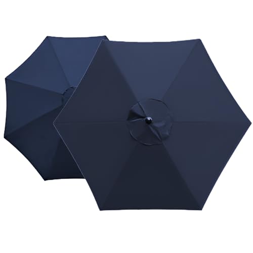 Ersetzen Sie den Sonnenschirm, Terrassenschirm-Ersatzdach for 6/8 Rippen, mehrfarbig, mehrere Größen(Navy Blue,6 RIBS: 200CM/6.5FT) von NIUSABOU
