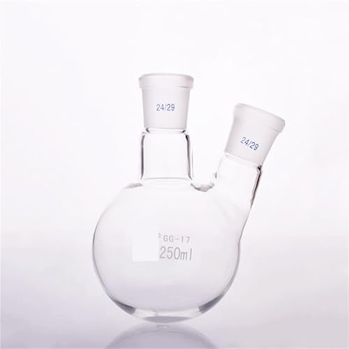 Flaschen mit Skalen, 1 Stück 50 ml - 2000 ml Doppelhals-Rundboden-Labor-Destillationsglaskolben mit schrägem/geradem Boden(1000ml 24x19) von NIUSABOU