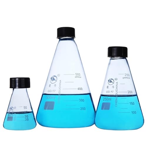 Flaschen mit Skalen, 3 teile/satz Konische Glaskolben mit schraube kappe Thicked borosilikatglas dreieck erlenmeyerkolben labor ausrüstung Flaschen mit Skalen, 3 teile/satz Konische Glaskolben mit schraube kappe Thicked borosilikatglas dreieck erlenmeyerkolben labor ausrüstung von NIUSABOU