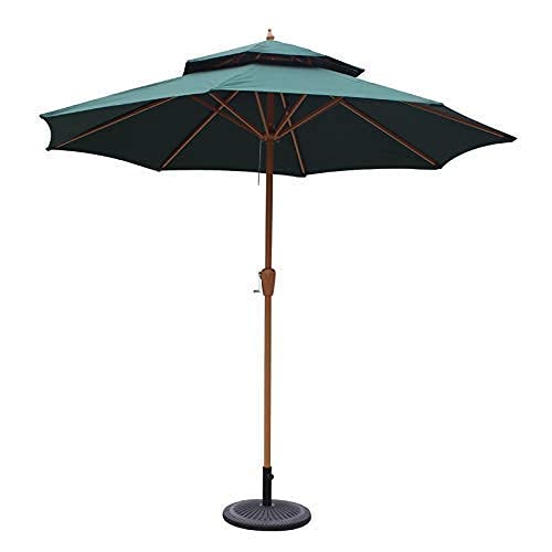 Jardín con paraguas de sol, Sonnenschirm 2,7 m wasserdicht Schutz Kurbel Offenes System Terrasse Markt Multicolor(Green) von NIUSABOU