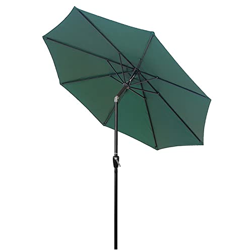 Jardín con paraguas de sol, Terrassenschirm 9Ft mit Neigung und Kurbel 8 Rippen Multicolor Outdoor Garten Sonnenschirm(Green) von NIUSABOU