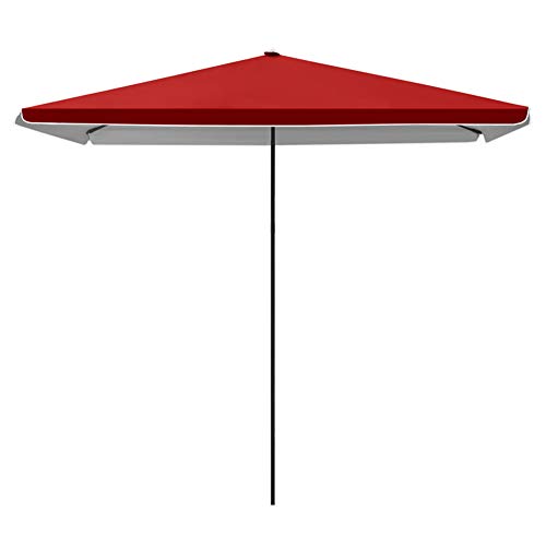 Jardín con paraguas de sol, Tragbarer Terrassenschirm for den Außenbereich, LSF 50+, höhenverstellbar, winddicht, mehrfarbig, mehrere Größen(Red,2.0x2.0m/6.6x6.6ft) von NIUSABOU