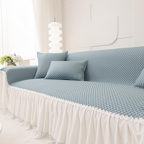 NIUSABOU Allgemeine Anti-Roll-Sofa-Kissen, Warme und hautfreundliche Plüsch-Sofabezüge, waschbar mit Massagegefühl, Sofabezug in Mehreren Größen(Blue,Pillowcase45*45cm) von NIUSABOU