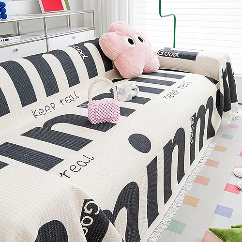 NIUSABOU Allgemeine Anti-Roll-Sofa-Kissen, for Sofas mit 1, 2, 3 oder 4 Kissen, farbenfroher Sofabezug, Flecken- und fellabweisend, Sofa-Schonbezüge for Anbausofas(Black,170 * 250cm) von NIUSABOU