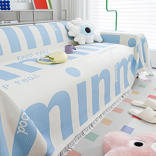 NIUSABOU Allgemeine Anti-Roll-Sofa-Kissen, for Sofas mit 1, 2, 3 oder 4 Kissen, farbenfroher Sofabezug, Flecken- und fellabweisend, Sofa-Schonbezüge for Anbausofas(Blue,170 * 370cm) von NIUSABOU