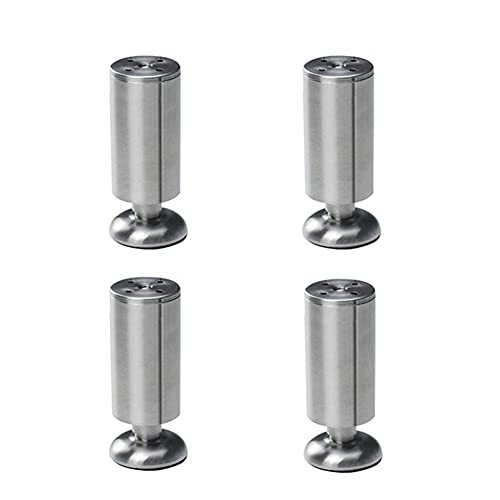 NIUSABOU Edelstahl kann die Beine von Möbeln anpassen. 4er-Pack verstellbare Möbelbeine Edelstahl Silber Mehrere Größen(B,15cm) von NIUSABOU