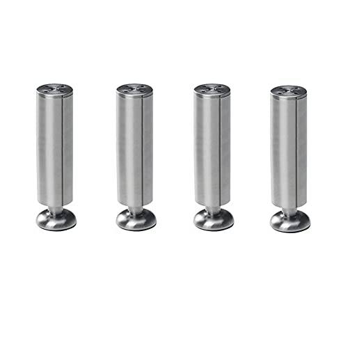 NIUSABOU Edelstahl kann die Beine von Möbeln anpassen. 4er-Pack verstellbare Möbelbeine Edelstahl Silber Mehrere Größen(B,30cm) von NIUSABOU