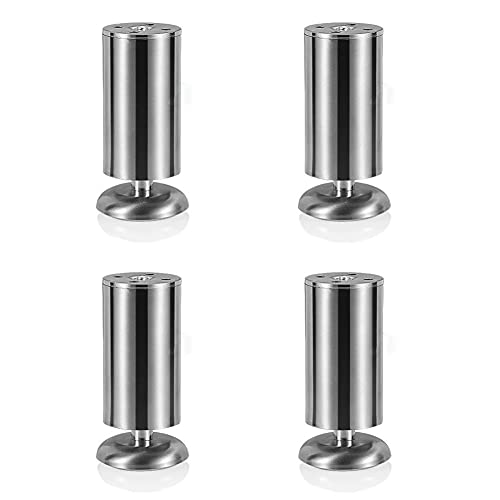 NIUSABOU Edelstahl kann die Beine von Möbeln anpassen. 4er-Pack verstellbare Möbelbeine aus Edelstahl, Mehrfarbig, 6–30 cm(Silver,25cm) von NIUSABOU