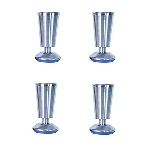 NIUSABOU Edelstahl kann die Beine von Möbeln anpassen. 4er-Pack verstellbare Möbelbeine aus Edelstahl, silberfarben, 8–15 cm Höhe(8cm) von NIUSABOU