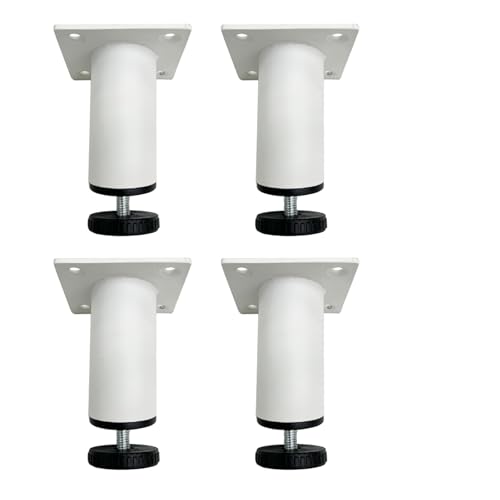 NIUSABOU Edelstahl kann die Beine von Möbeln anpassen. Verstellbare Möbelbeine aus Edelstahl, weiß, 4er-Pack, Höhe 9–19 cm(9cm) von NIUSABOU