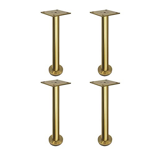 NIUSABOU Edelstahl kann die Beine von Möbeln anpassen. Verstellbare zylindrische Möbelbeine aus Edelstahl, Mehrfarbig, 10–40 cm(Gold,21cm/8.3in) von NIUSABOU