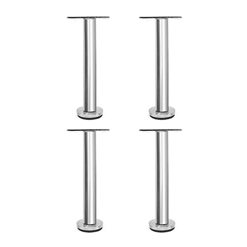 NIUSABOU Edelstahl kann die Beine von Möbeln anpassen. Verstellbare zylindrische Möbelbeine aus Edelstahl, Mehrfarbig, 10–40 cm(Silver,30cm/12in) von NIUSABOU