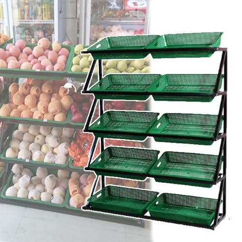 NIUSABOU Einzelhandel Ausstellung, 5 Reihen-Supermarkt-Grün-Obst-Gemüse-Präsentationsständer mit 10 Körben 120x35x140cm NIUSABOU Einzelhandel Ausstellung, 5 Reihen-Supermarkt-Grün-Obst-Gemüse-Präsentationsständer mit 10 Körben 120x35x140cm von NIUSABOU
