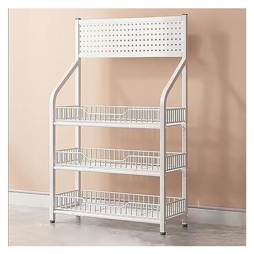 NIUSABOU Einzelhandel Ausstellung, Snack- und Zeitschriftenständer aus Stahl mit Haken, Mehrfarbig, 50 x 27 x 106 cm(White) von NIUSABOU