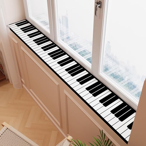 NIUSABOU Fensterkissen, Kieselgur-Klaviermuster-Finish-Fensterbank-Matte, wasserabsorbierend, mehrere Größen(150cmx40cm (59" x15 3/4")) von NIUSABOU