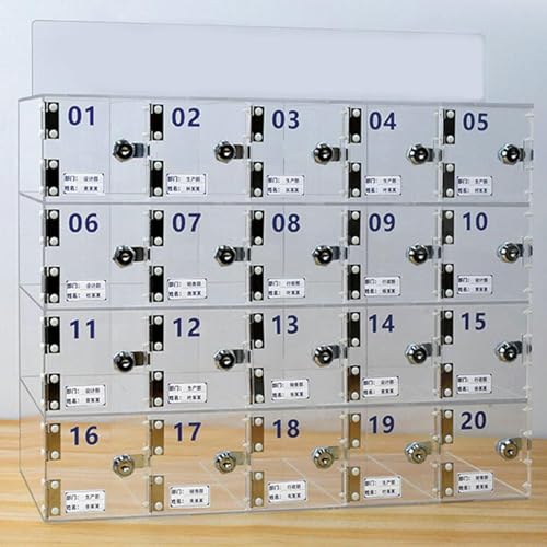 NIUSABOU Handy-Kasten, Acryl-Telefonschließfach in Mehreren Größen mit digitalem Schloss, Wandhalterung oder Desktop(20) von NIUSABOU
