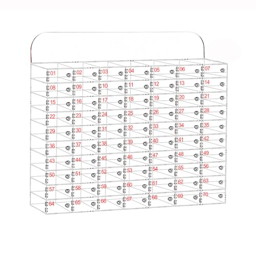 NIUSABOU Handy-Kasten, Handy-Speicher-Lock-Box Acryl Transparent Wandhalterung und Desktop mit Schlüssel 3-80 Steckplätze(70) von NIUSABOU