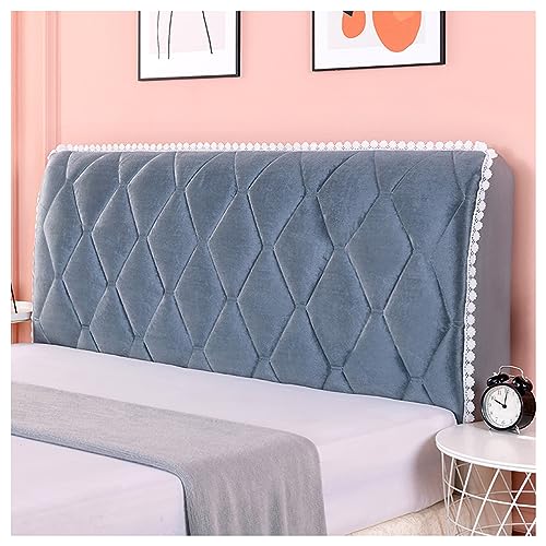 NIUSABOU Kopfbedeckung, Flanell-Polsterung Bett Kopfteil Schutzbezug Multicolor 120-220CM(Grey,180CM) von NIUSABOU