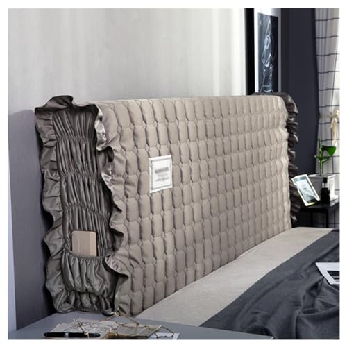NIUSABOU Kopfbedeckung, Kopfteilbezug, gesteppt, elastisch, mit Tasche, Milchsamt, Mehrfarbig, 120-220 cm(Grey,180CM) von NIUSABOU