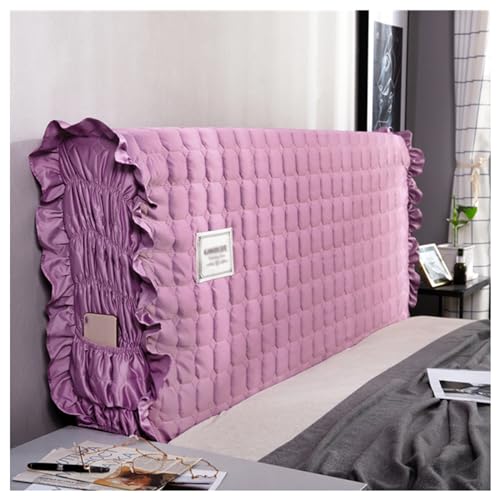 NIUSABOU Kopfbedeckung, Kopfteilbezug, gesteppt, elastisch, mit Tasche, Milchsamt, Mehrfarbig, 120-220 cm(Purple,220CM) von NIUSABOU