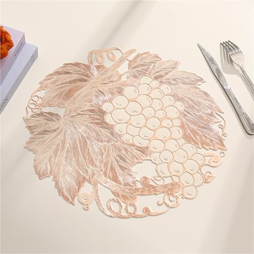 NIUSABOU PVC-Mahlzeitskissen, 6er-Pack Tischsets aus PVC for Esstisch, 38 x 38 cm, Mehrfarbig(Rose Gold) von NIUSABOU