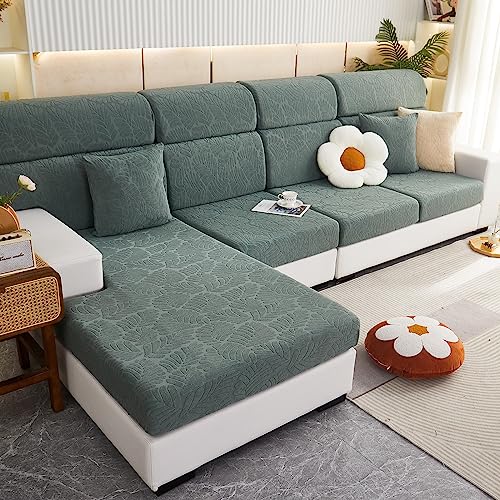 NIUSABOU Sofa-Sitzabdeckung, Jacquard-Stretch-Sofakissen-Schonbezug for einzelne Kissen, Mehrfarbig, mehrere Größen(Green,X-XL) von NIUSABOU