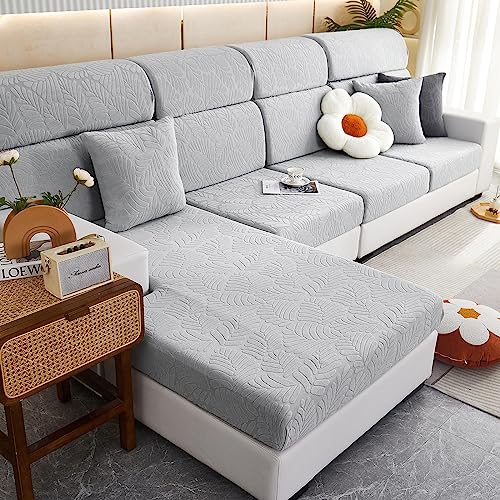 NIUSABOU Sofa-Sitzabdeckung, Jacquard-Stretch-Sofakissen-Schonbezug for einzelne Kissen, Mehrfarbig, mehrere Größen(Greyc,Chaiselongue-XXL) von NIUSABOU