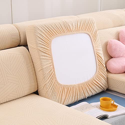 NIUSABOU Sofa-Sitzabdeckung, Sofa Chaise Sitz Rückenlehne Kopfstütze Abdeckungen Multicolor Mehrere Größen(Beige,Backrest-L(85-100cm)) von NIUSABOU