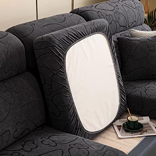 NIUSABOU Sofa-Sitzabdeckung, Stretch-Jacquard-Sofakissenbezug, elastisch, for Verschiedene Sofas, Mehrfarbig, mehrere Größen(Blueb,Chaiselongue-XXL) von NIUSABOU