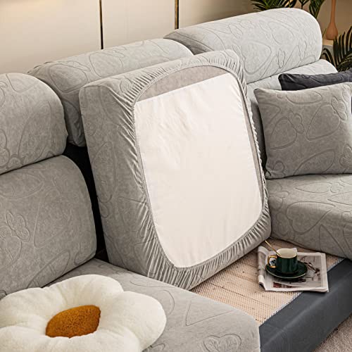 NIUSABOU Sofa-Sitzabdeckung, Stretch-Jacquard-Sofakissenbezug, elastisch, for Verschiedene Sofas, Mehrfarbig, mehrere Größen(Grayb,Chaiselongue-XL) von NIUSABOU